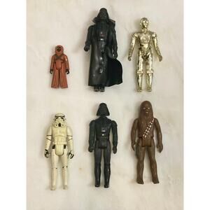 Kenner 1977 Stars Wars Original Action Figures, Hong Kong and Taiwan, Lot of 6